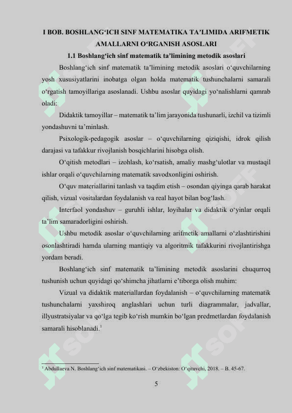 Boshlangʻich sinf oʻquvchilari arifmetik amallarni oʻrganishda mantiqiy va algoritmik madaniyat elementlarini qoʻllash 5