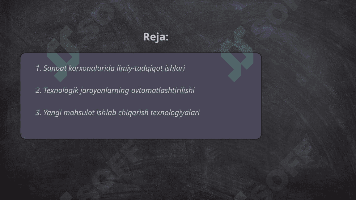 Sanoat korxonalarda ishlab chiqarishni ilmiy-texnik tayyorlashni tashkil etish 2