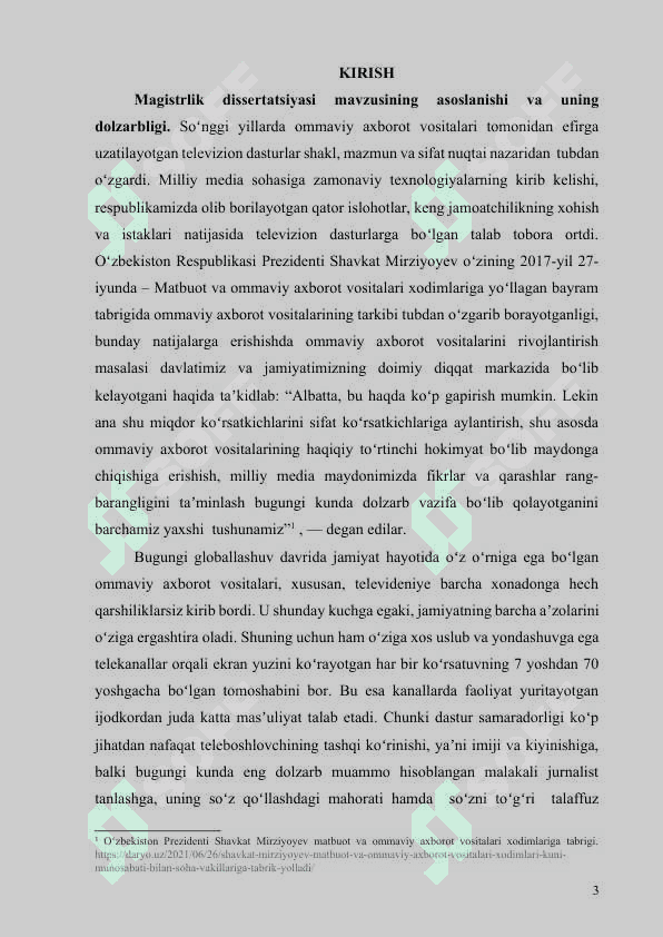 TELEVIZION DASTURLAR HAQIDA UMUMIY TUSHUNCHA 2