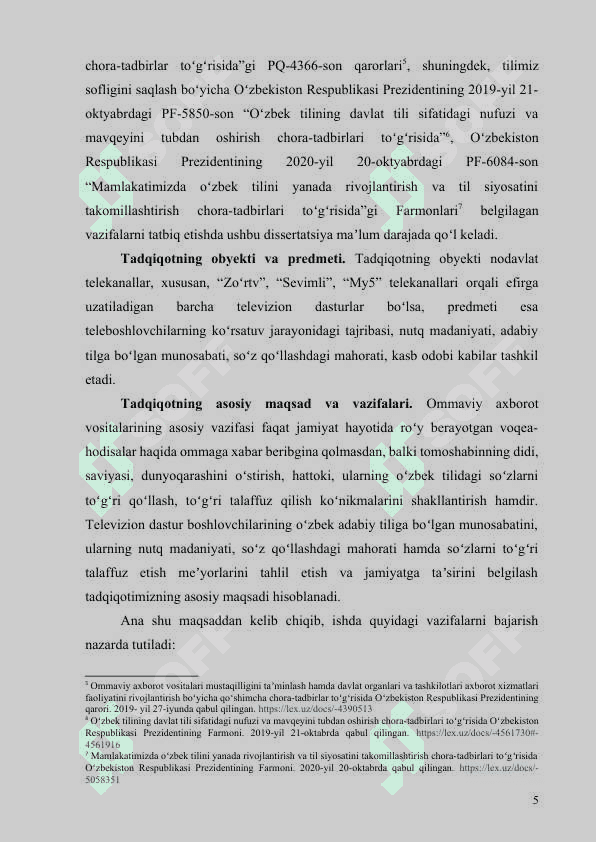 TELEVIZION DASTURLAR HAQIDA UMUMIY TUSHUNCHA 4