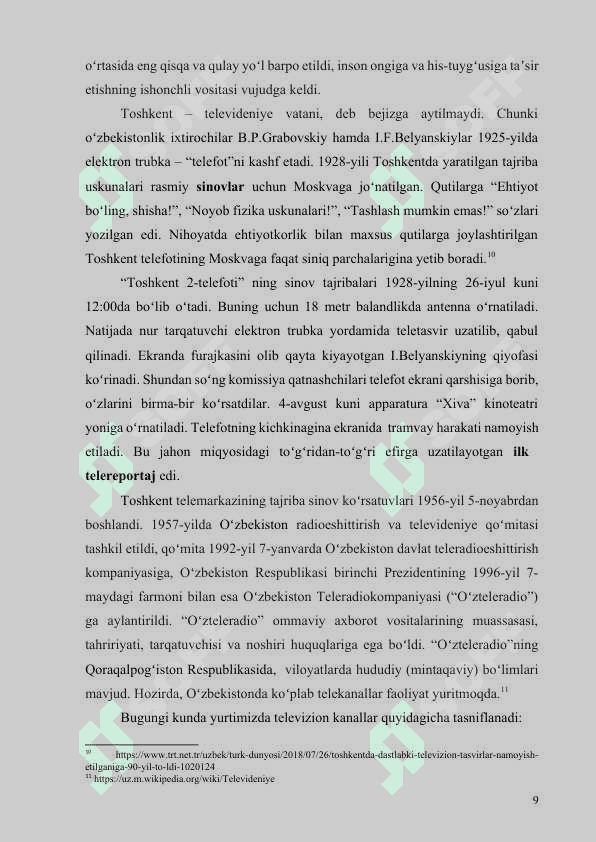 TELEVIZION DASTURLAR HAQIDA UMUMIY TUSHUNCHA 8