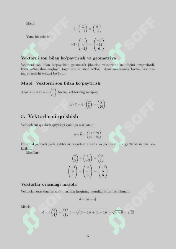 Mustaqil ish: Vektorlar 3