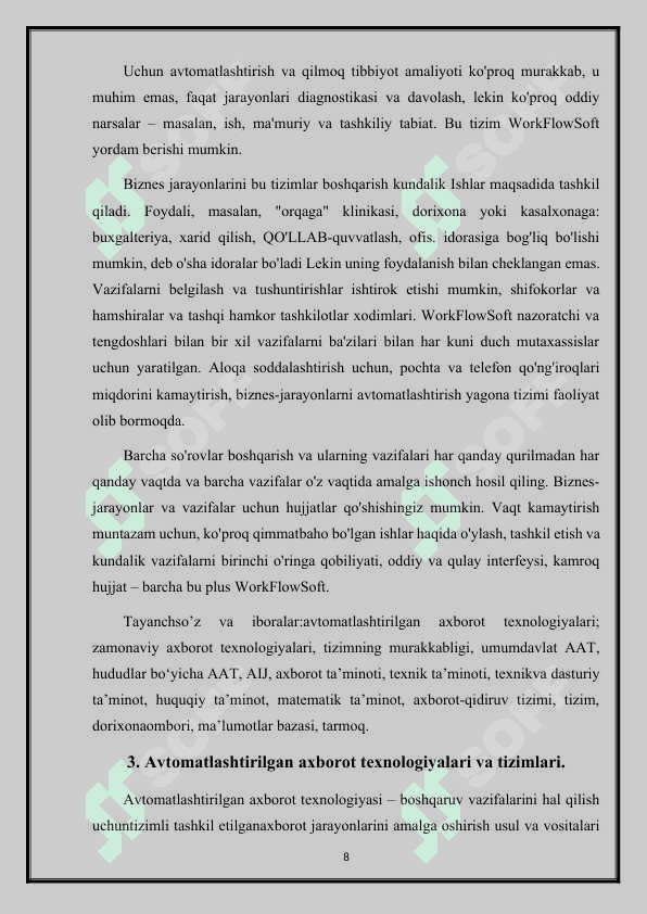 Apteka uchun axborot tizimini loyihalashtirish 8