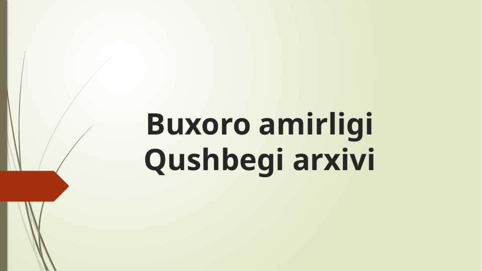Buxoro amirligi Qushbegi arxivi 1