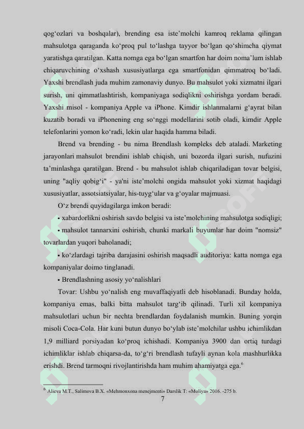 Brend tushunchasi va rivojlanish bosqichlari 7