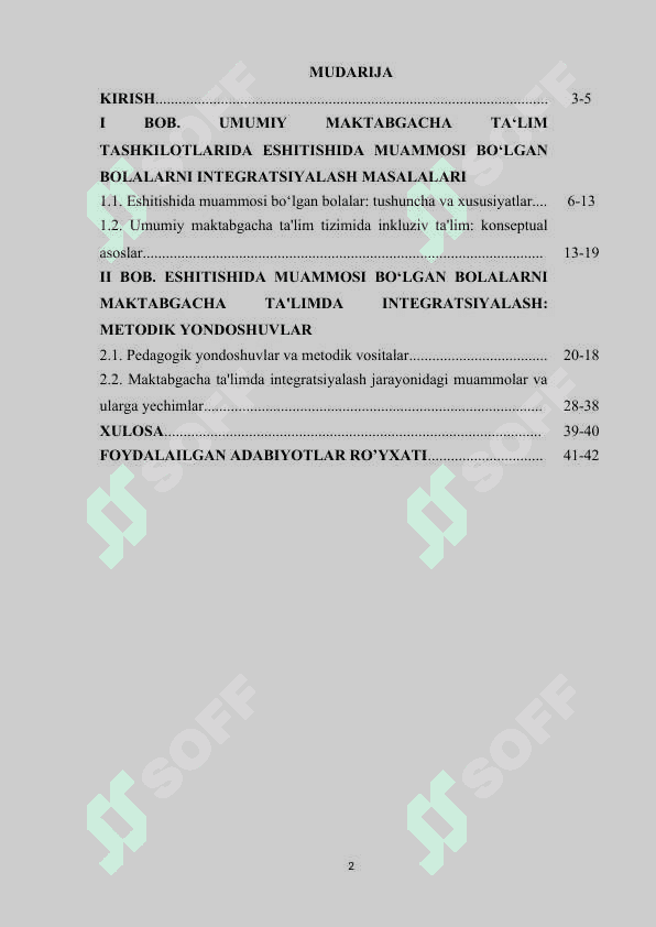 UMUMIY MAKTABGACHA TA‘LIM TASHKILOTLARIDA ESHITISHIDA MUAMMOSI BO‘LGAN BOLALAR INTEGRATSIYALASH MUAMMOLARI 2