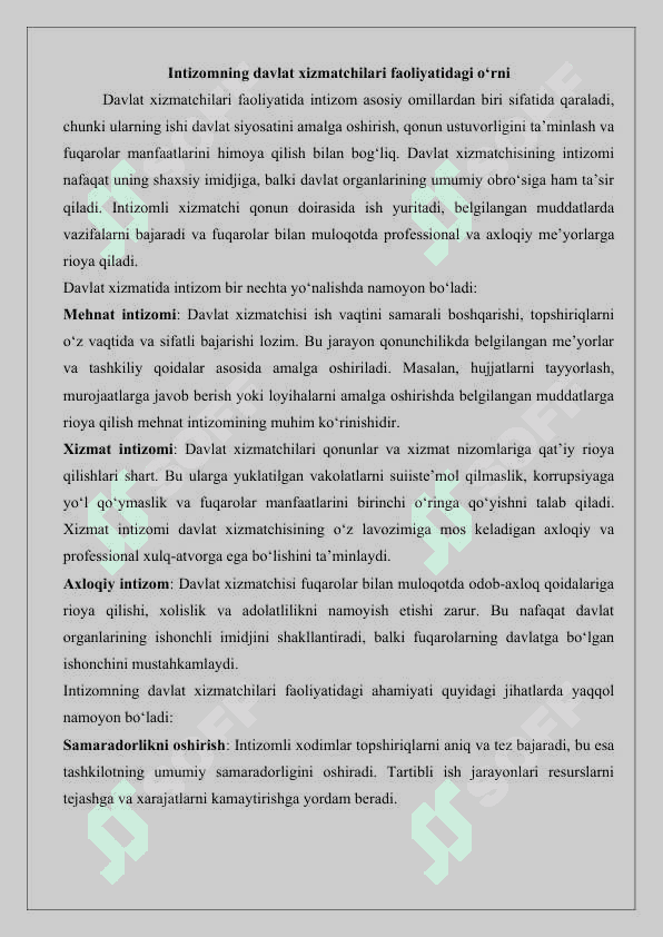 Davlat boshqaruvida qonuniylik va intizom tushunchasi 25 8