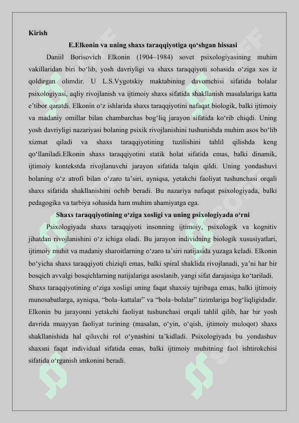 E.Elkonin bo’yicha shaxs taraqqiyotining tuzilishi 25 2