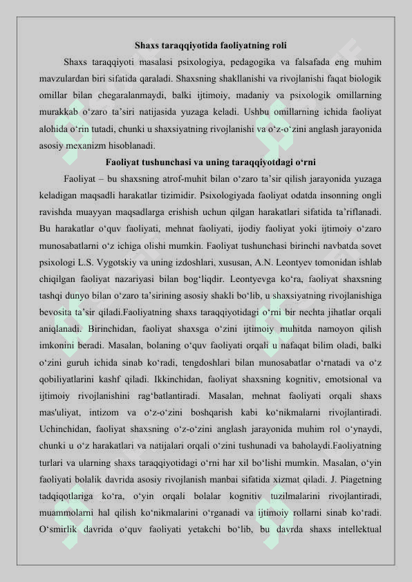 E.Elkonin bo’yicha shaxs taraqqiyotining tuzilishi 25 8
