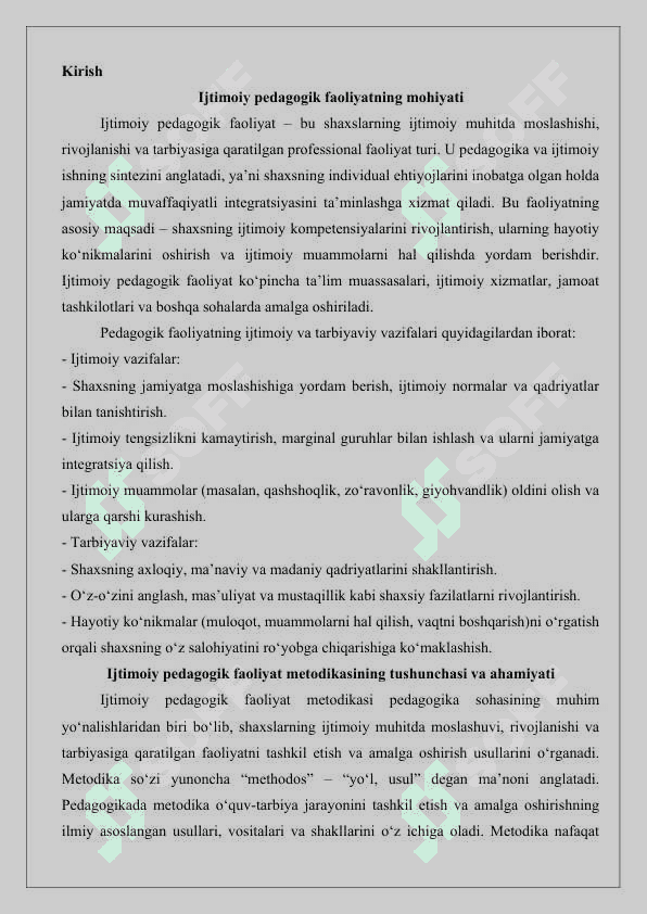 Ijtimoiy pedagogik faoliyat metodikasi va texnologiyalari 25 2