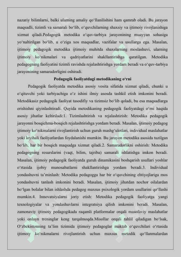 Ijtimoiy pedagogik faoliyat metodikasi va texnologiyalari 25 3