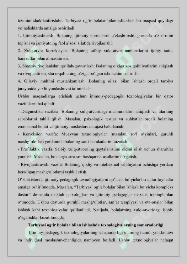 Tarbiyasi og‘ir bolalar bilan ishlashning ijtimoiy-pedagogik texnologiyalari.25 8