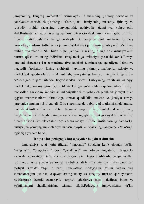 Tarbiya jarayonini tashkil etishning innovatsion konsepsiyalari 25 6