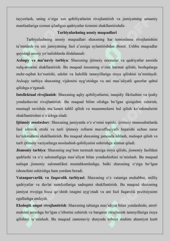 Tarbiya jarayonini tashkil etish tizimli yondashuv 25 3
