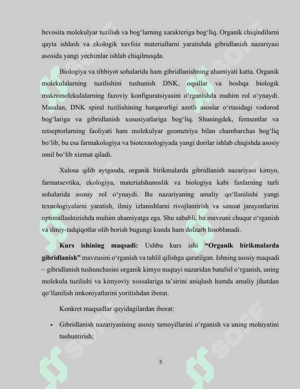 Organik birikmalarda gibridlanish 3