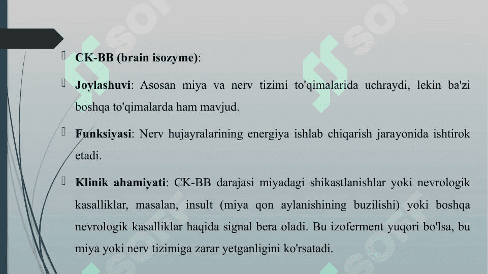 KREDTINFOSFOKINAZANING IZOSHAKLLARI VA ULARNI ANIQLASHNING KLINIK AHAMIYATI 8