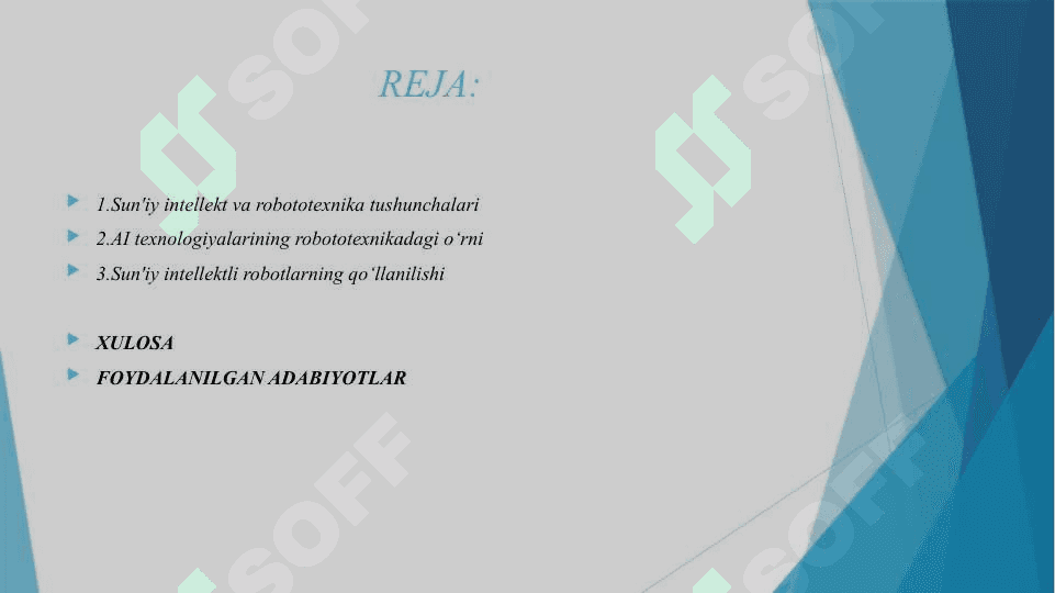 SUN'IY INTELLEKTDA ROBOTOTEXNIKA. 2