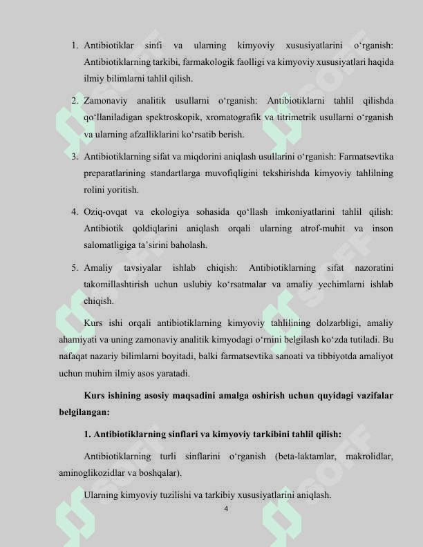 Antibiotiklarning kimyoviy tahlili 4