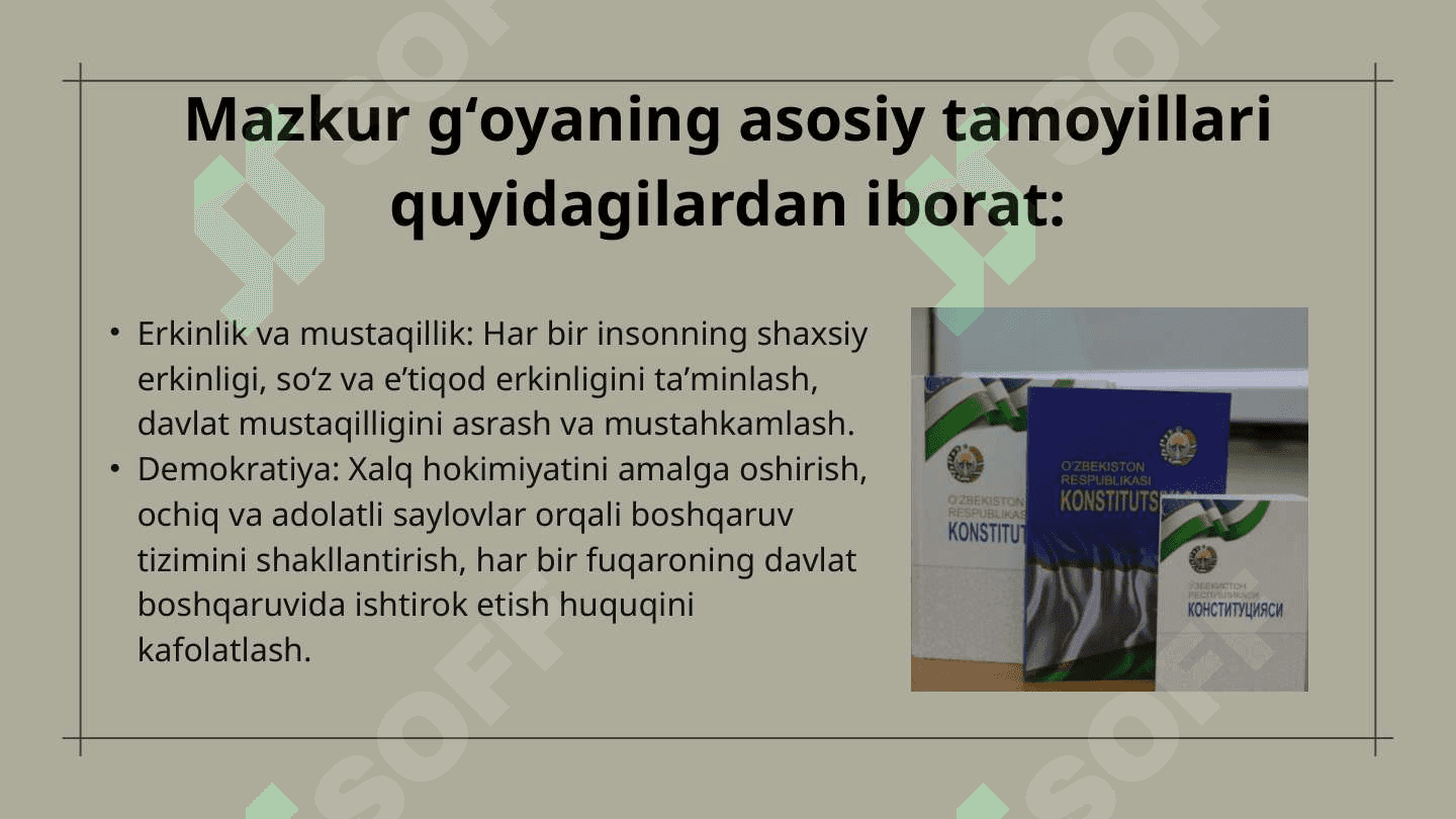 Erkin va farovon demokratik Oʻzbekiston Davlatini birgalikda barpo etamiz.. 3