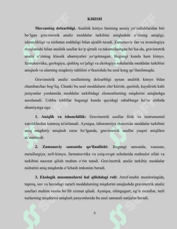 Gravimetrik analiz 2