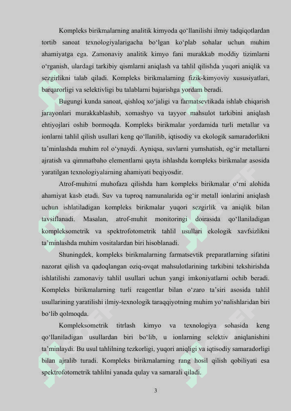 Komplekslarning analizda ishlatilishi 3