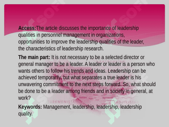 Leadership and leadership qualities in management 3