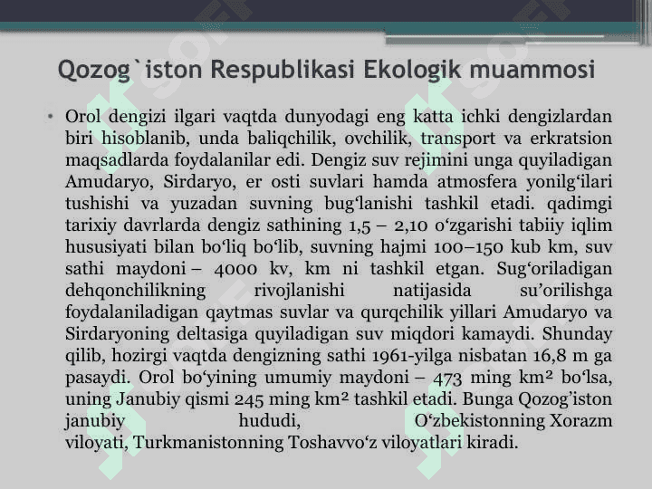 Qozog`iston Respublikasi global iqtisodiy muammolari 8