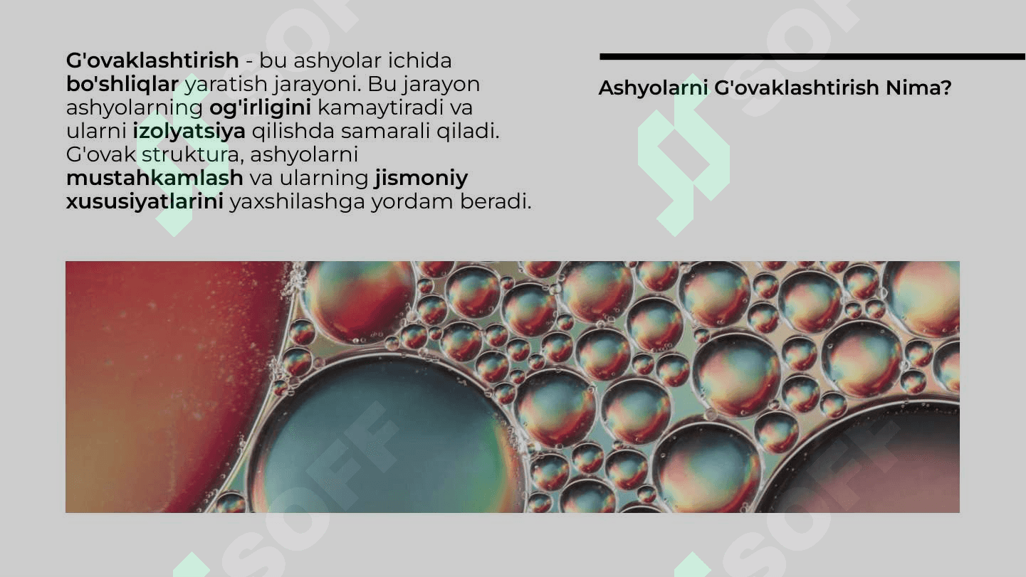 Ashyolarni g'ovaklashtirish usullarini bayon qilib bering 3