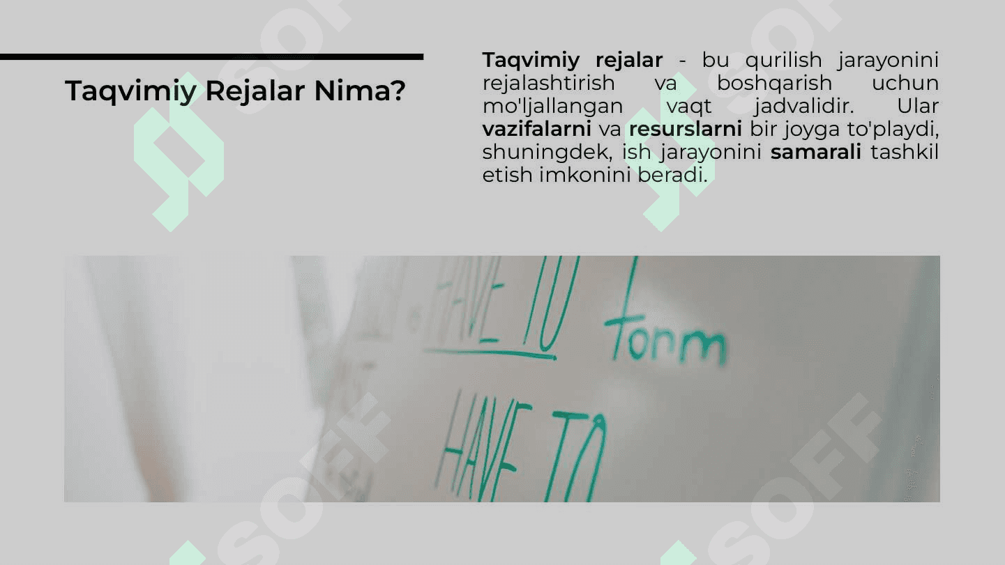 Qurilishni tashkil qilishda to'rsimon taqvimiy rejalar 3