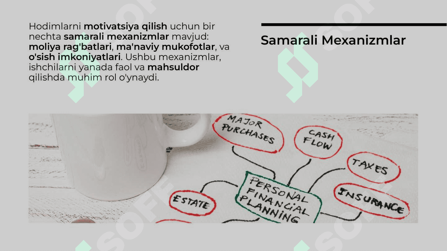 Tashkilotda hodimlarni motivatsiya qilishning samarali mehanizmlarini tahlil qilish va takomillashtirish bo'yicha takliflar ishlab chiqish 4