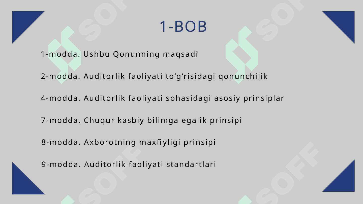 Auditorlik faoliyati tugrisidagi Qonuni 6