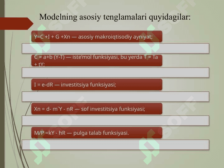 IS–LM modeli va uning qo‘llanishi 8