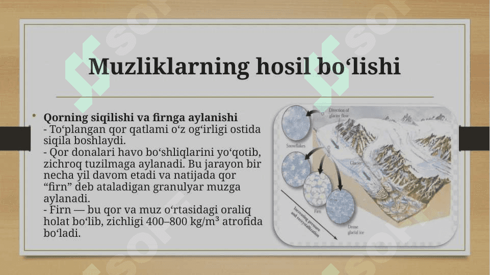 Muzliklarning hosil bilishi va ularning rejini 3