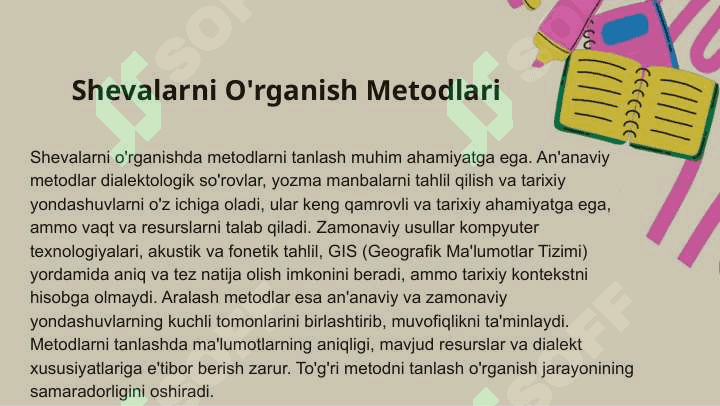 O'zbek shevalarining tarixiy oqimi fan O'zbek dialektologiyasi 4