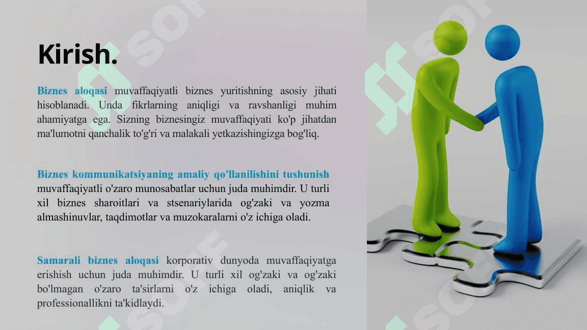 Biznes aloqalarini amalda qo'llash. Biznes aloqalarini nazorat qilish va baholash 3