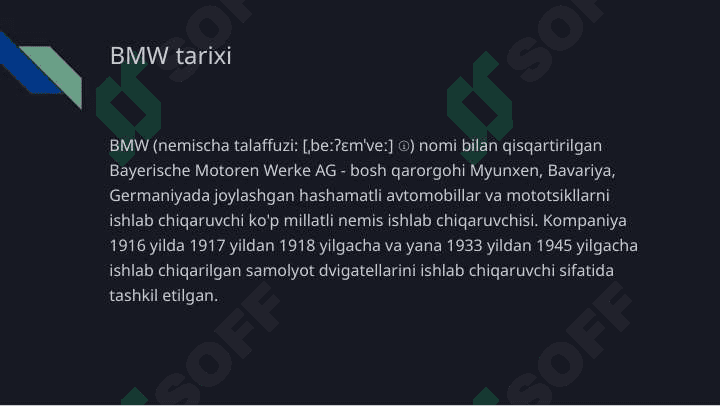 BMW kompaniyasi. 2