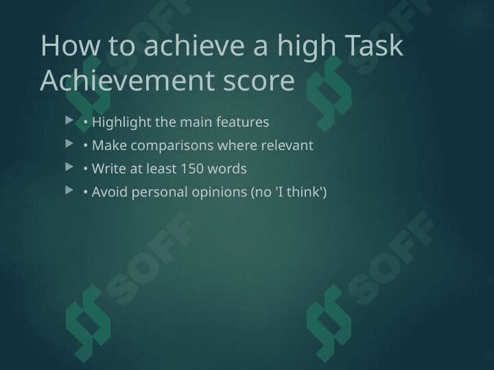 Task achievement in writing task 1 3