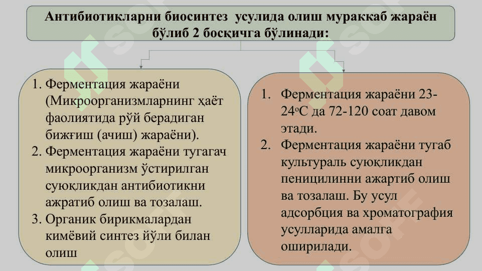 Антибиотиклар гуруҳига кирган дори воситалари. Пенициллинлар 7