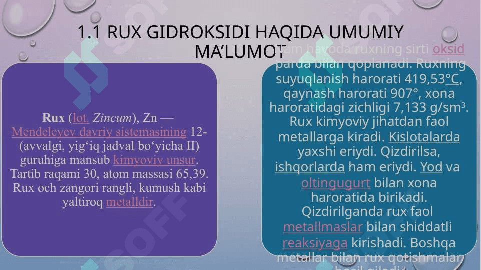 Rux gidroksidining olinishi va xossalari 3