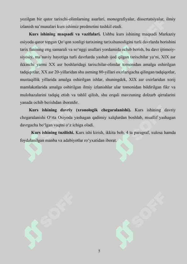 Mirza Olim Mahdum hojini "Tarixiy Turkiston" asari  kurs ishi 5
