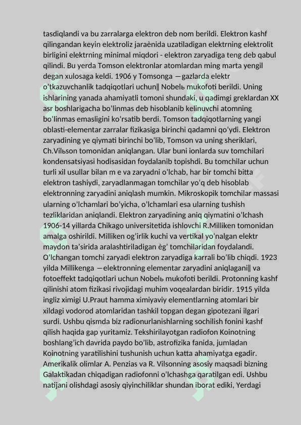Mikro toʼlqinli relikt nurlanishlar 8