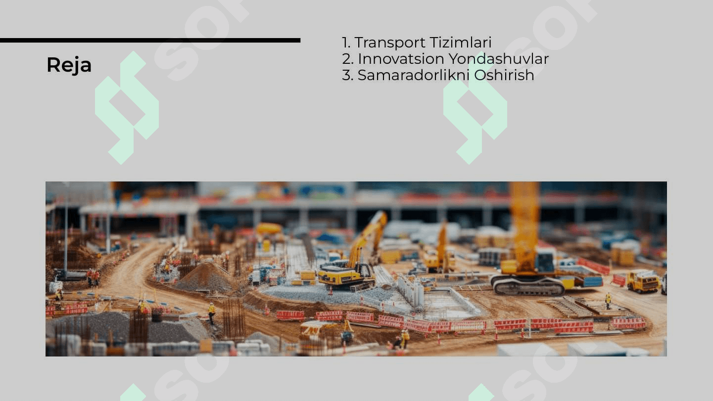 Qurilishda transportlardan foydalanishni  tashkil etish 2