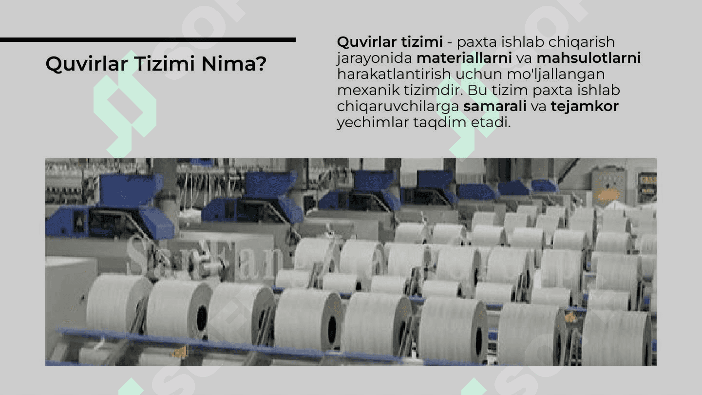 Paxta zavodidagi quvirlar tizimining umumiy afzalliklari 3