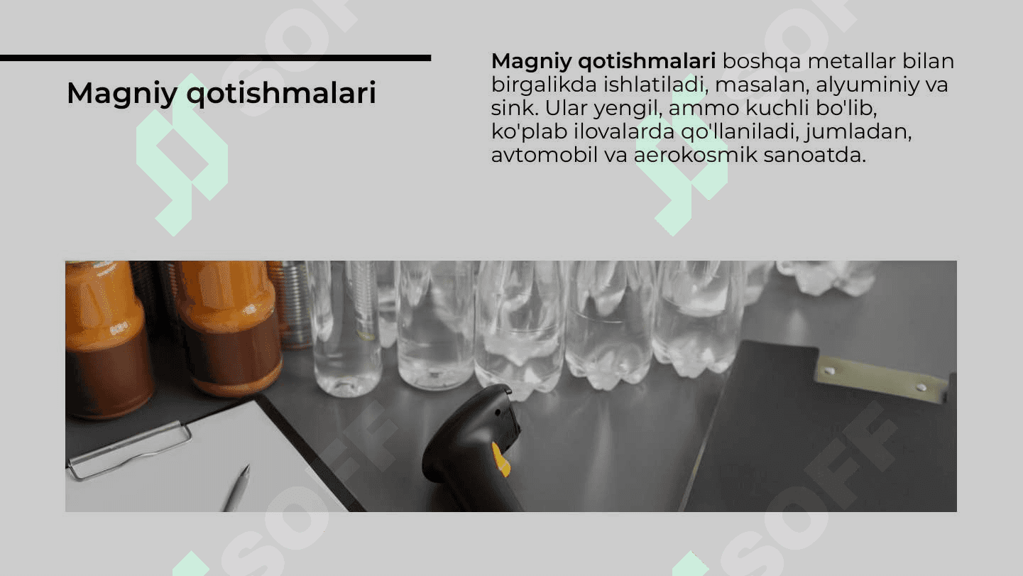 Magniy ishlab chiqarish texnologiyasi, magniy qotishmalari 5