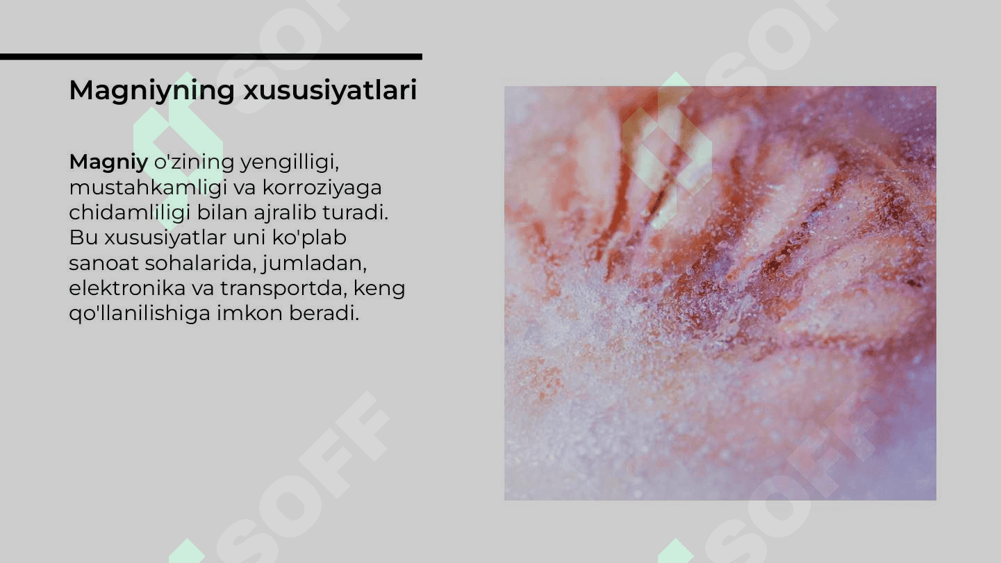 Magniy ishlab chiqarish texnologiyasi, magniy qotishmalari 8