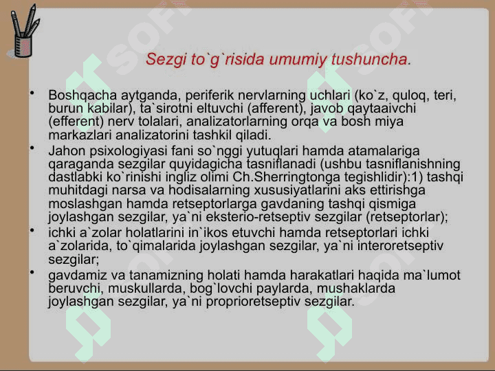 sezgilar  tasnifi 4