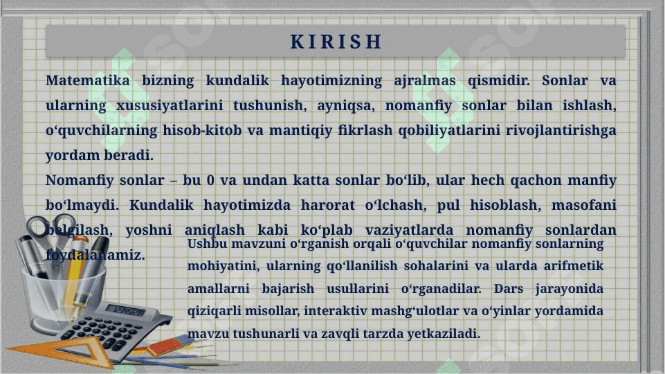 Nomanfiy sonlar ustida arifmetik amallarni o‘rgatish metodikasi 3