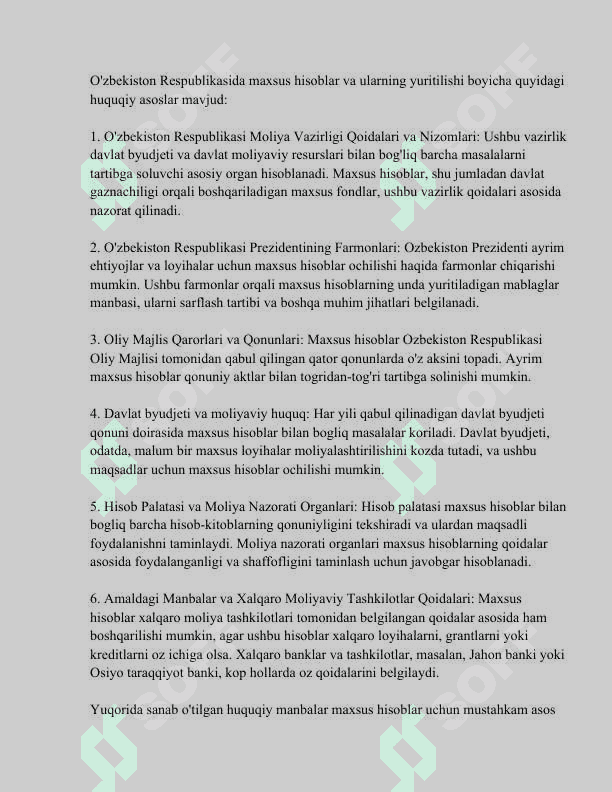 BANKDAGI MAXSUS SCHYOTLARDAGI PUL MABLAG‘LARINI HISOBGA OLUVCHI SCHYOTLAR 4
