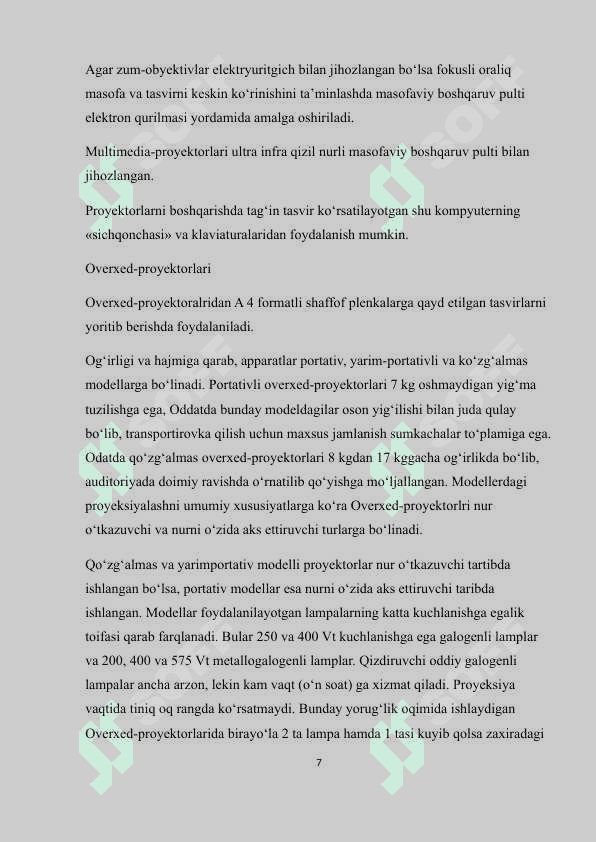 Informatika  va Axborot texnologiyalari fanini  o’qitishda  zamonaviy texnik vositalardan foydalanish 7