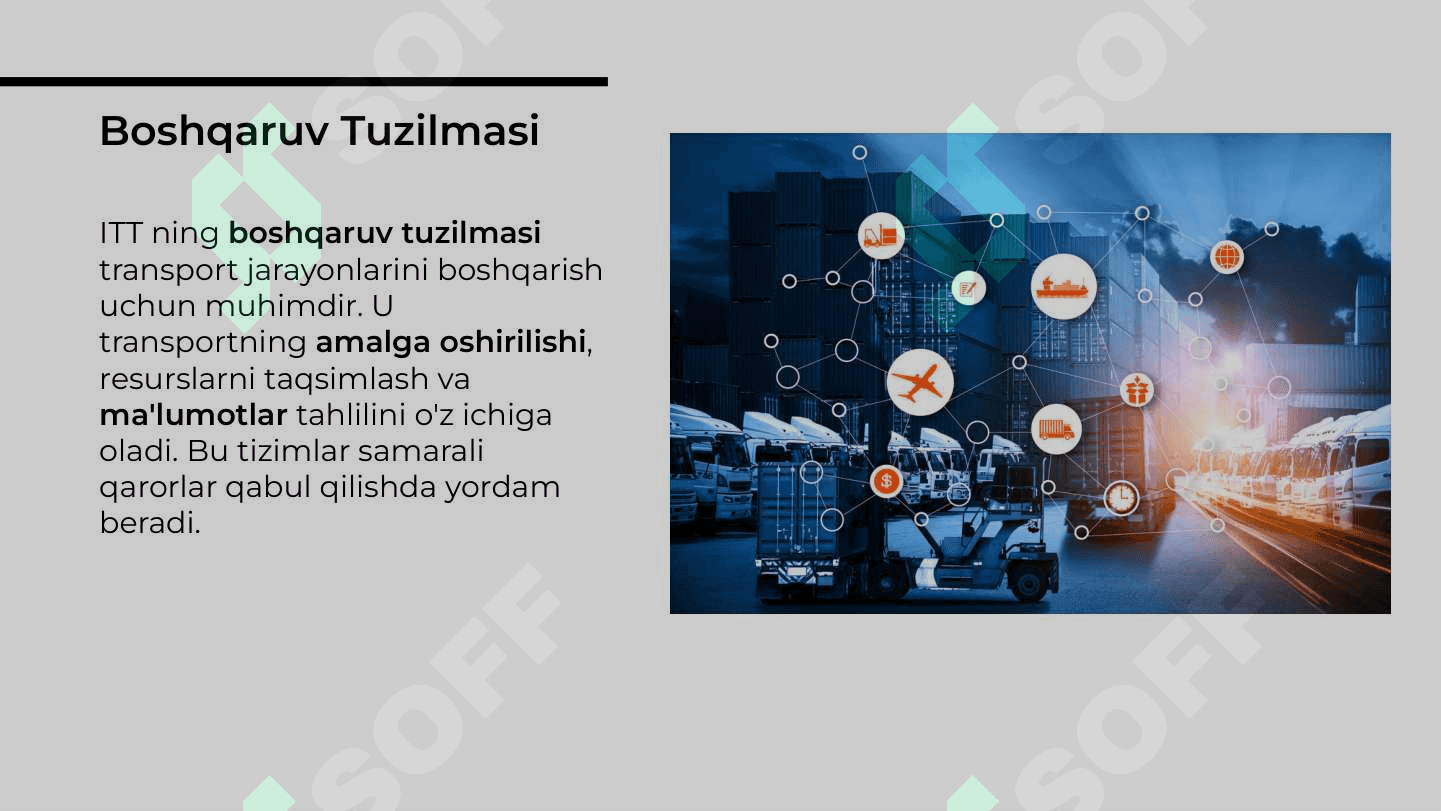 Intelektual transport tizimini boshqaruv tuzilmasi 4